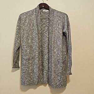 Madewell gray harbor open front cardigan cotton linen blend women's XS